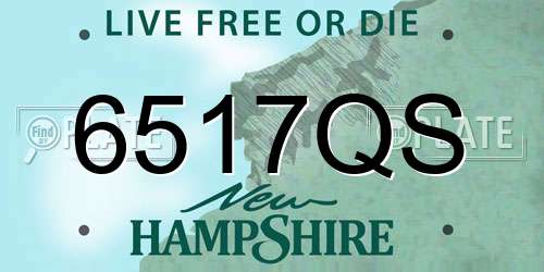 6517QS New Hampshire License Plate