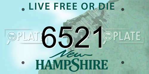 6521 New Hampshire License Plate