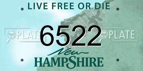 6522 New Hampshire License Plate