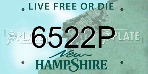 6522P New Hampshire License Plate