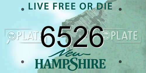 6526 New Hampshire License Plate