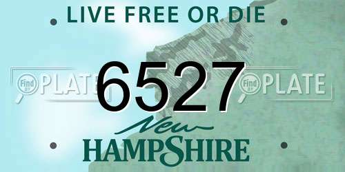 6527 New Hampshire License Plate