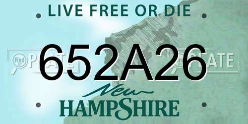 652A26 New Hampshire License Plate