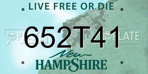 652T41 New Hampshire License Plate