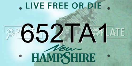 652TA1 New Hampshire License Plate