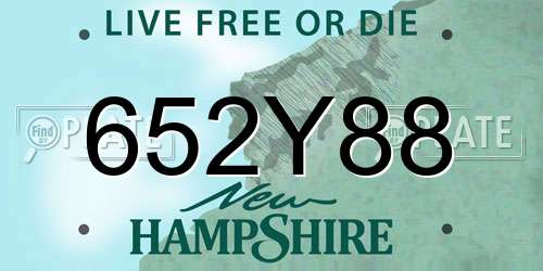 652Y88 New Hampshire License Plate