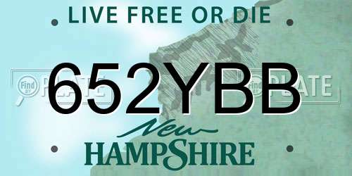 652YBB New Hampshire License Plate