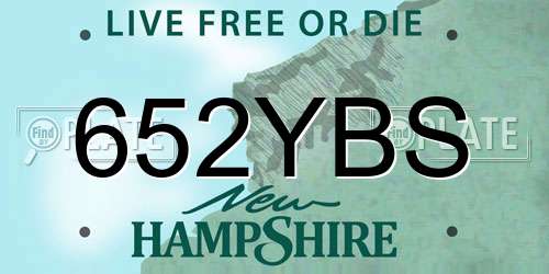 652YBS New Hampshire License Plate