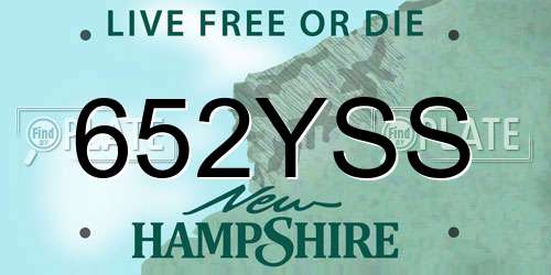 652YSS New Hampshire License Plate