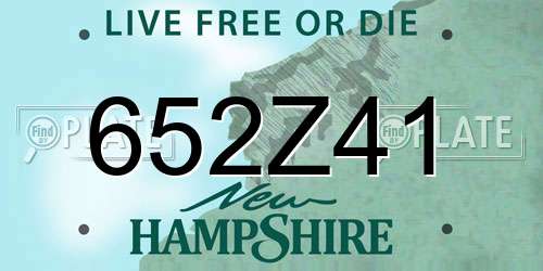 652Z41 New Hampshire License Plate