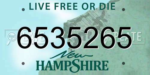 6535265 New Hampshire License Plate