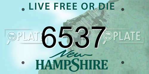 6537 New Hampshire License Plate