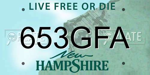 653GFA New Hampshire License Plate