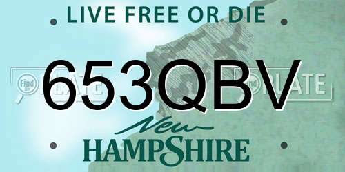653QBV New Hampshire License Plate
