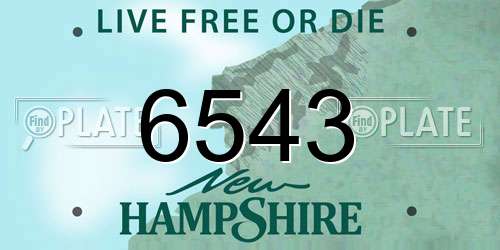 6543 New Hampshire License Plate