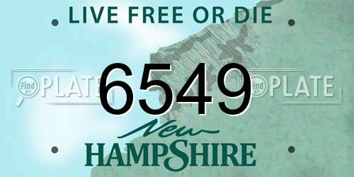 6549 New Hampshire License Plate