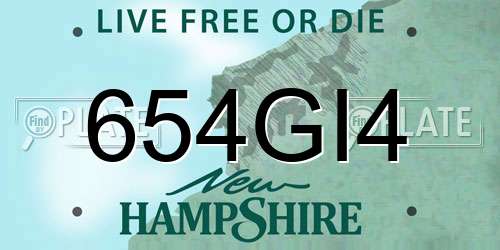 654GI4 New Hampshire License Plate