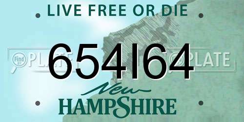 654I64 New Hampshire License Plate