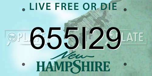 655I29 New Hampshire License Plate