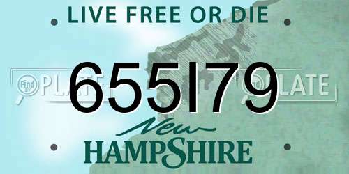 655I79 New Hampshire License Plate