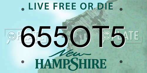 655OT5 New Hampshire License Plate