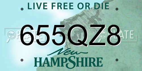 655QZ8 New Hampshire License Plate