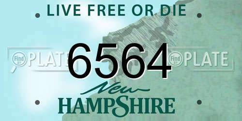 6564 New Hampshire License Plate
