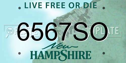 6567SO New Hampshire License Plate