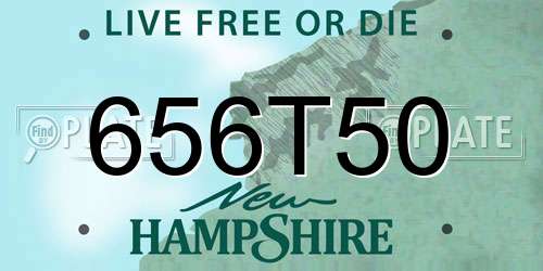 656T50 New Hampshire License Plate