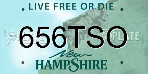 656TSO New Hampshire License Plate