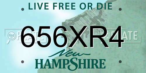 656XR4 New Hampshire License Plate