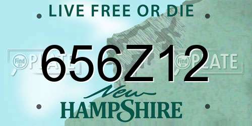 656Z12 New Hampshire License Plate