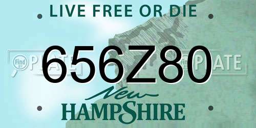 656Z80 New Hampshire License Plate