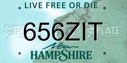 656ZIT New Hampshire License Plate