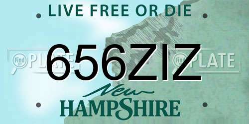 656ZIZ New Hampshire License Plate