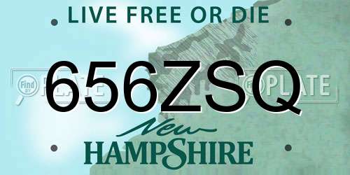 656ZSQ New Hampshire License Plate