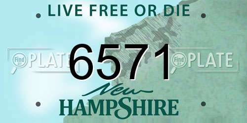 6571 New Hampshire License Plate