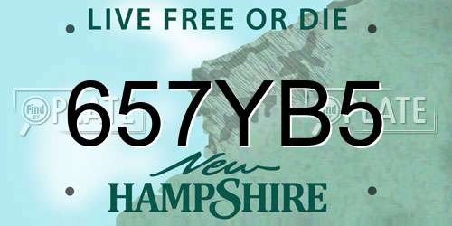 657YB5 New Hampshire License Plate