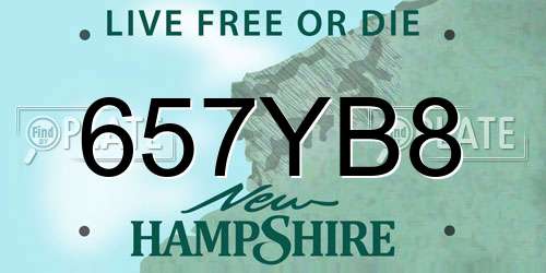 657YB8 New Hampshire License Plate