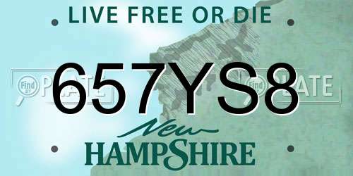 657YS8 New Hampshire License Plate