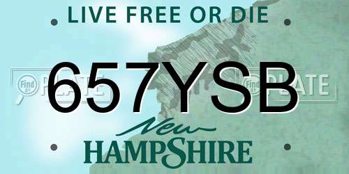 657YSB New Hampshire License Plate