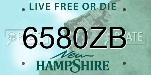 6580ZB New Hampshire License Plate