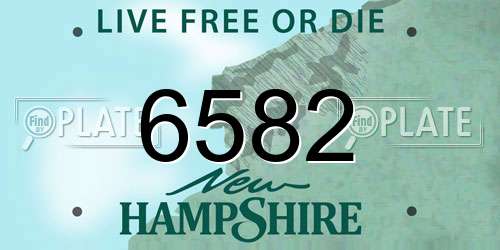6582 New Hampshire License Plate