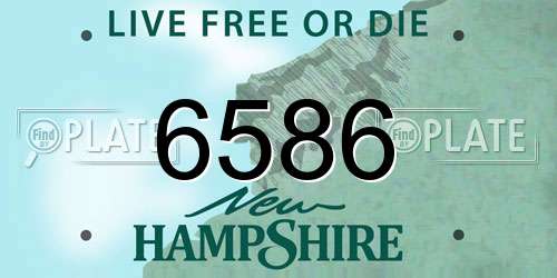 6586 New Hampshire License Plate