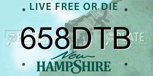 658DTB New Hampshire License Plate
