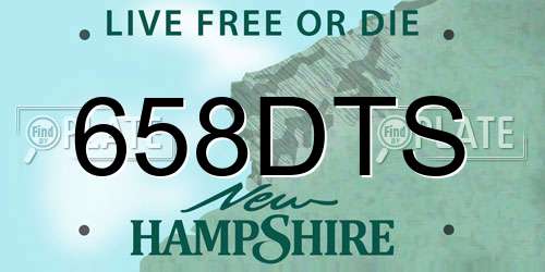 658DTS New Hampshire License Plate