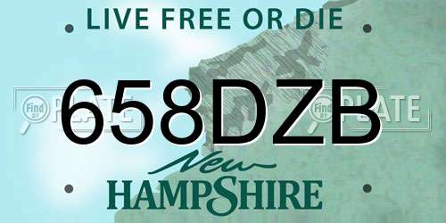 658DZB New Hampshire License Plate