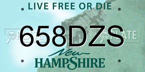 658DZS New Hampshire License Plate