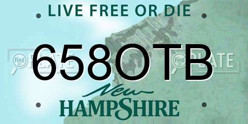 658OTB New Hampshire License Plate