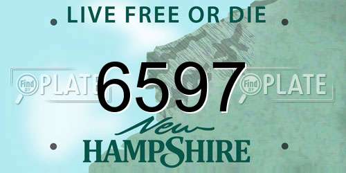6597 New Hampshire License Plate